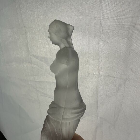 Frosted Satin Glass Aphrodite of Melos Statue Venus de Milo Bust Figurine 10" - Picture 6 of 10